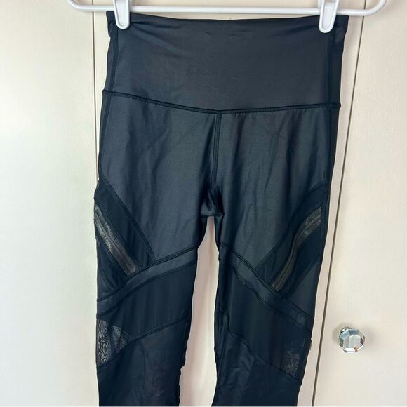 Victorias Secret Sleek Silk Look Black Leggings *Mesh - Full length - Size S - Picture 4 of 8